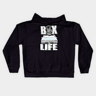 Box Life White Car Kids Hoodie